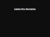 Read Lumbar Disc Herniation Ebook Free