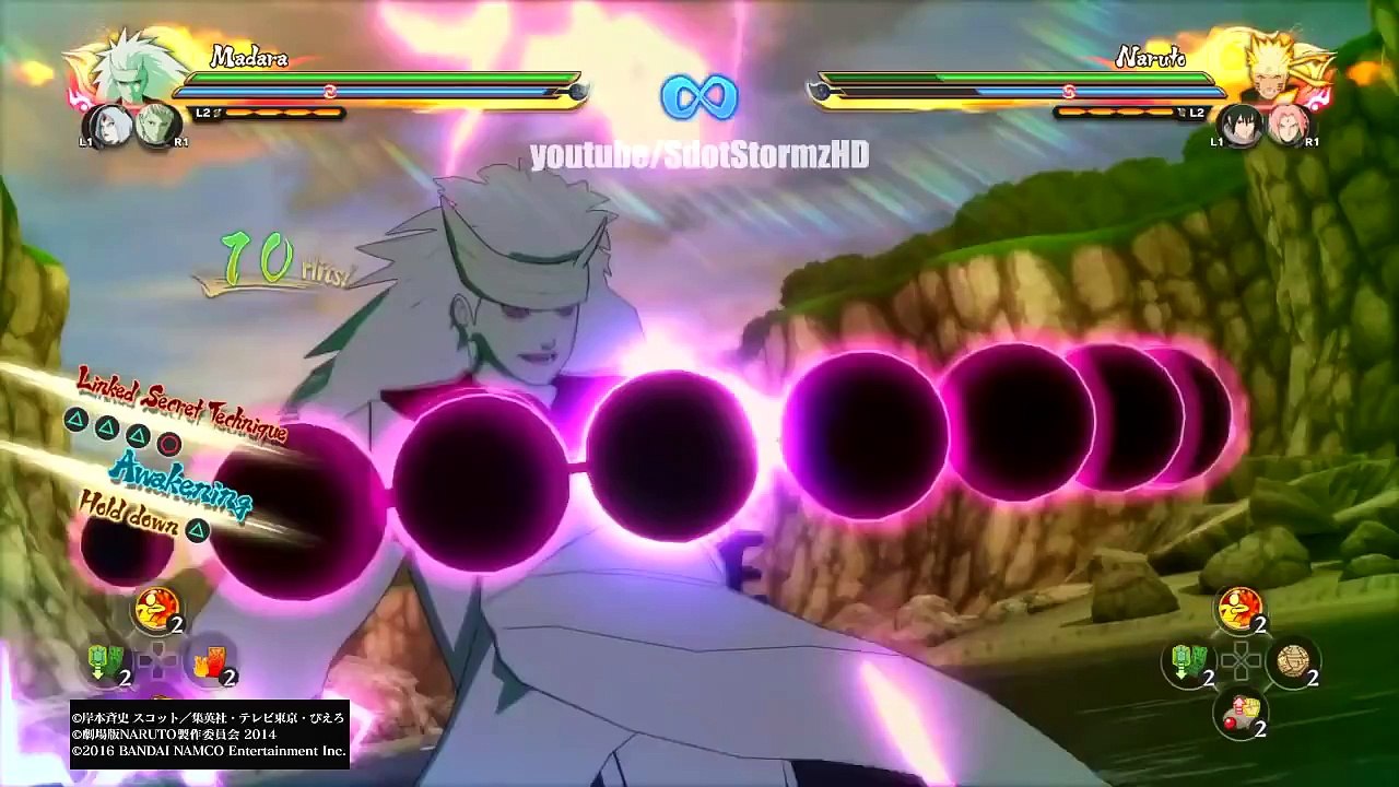 Naruto Shippuden Ultimate Ninja Storm 4 - Sage Madara Ultimate Jutsu Awakening Moveset Gameplay