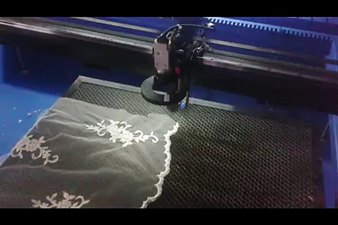 Wedding dress cutting with CCD laser machine