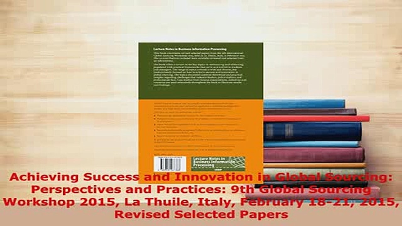 PDF  Achieving Success and Innovation in Global Sourcing Perspectives and Practices 9th Read Online