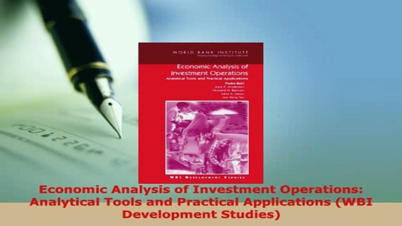PDF  Economic Analysis of Investment Operations Analytical Tools and Practical Applications PDF Book Free