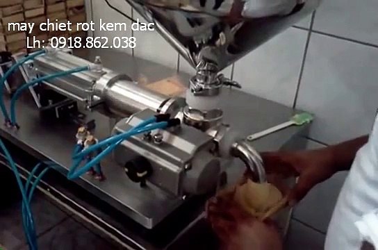 máy chiết rót kem đặc 1 vòi, máy chiết rót dịch sệt 1 vòi, máy chiết kem mỹ phẩm đặc