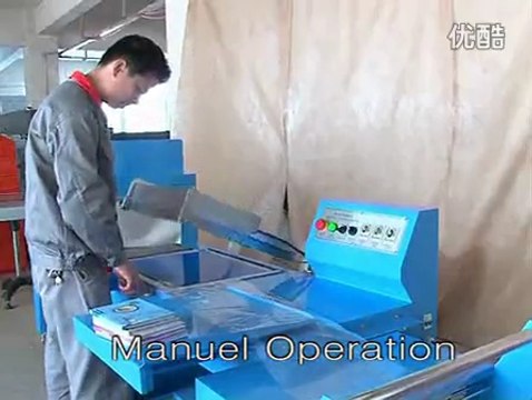 máy cắt dán màng co POF bán tự động, máy đóng gói màng co POF bán tự động