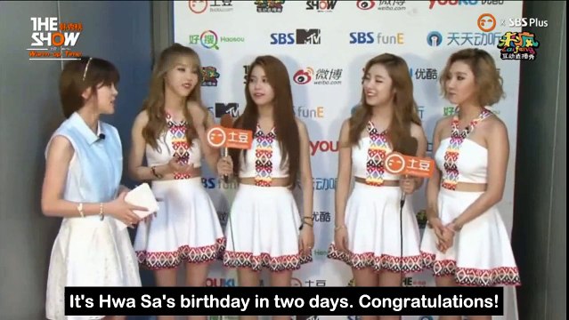 [ENG SUB] 150721 Mamamoo - MTV The Show Warm Up Time Interview (Part 2/2)