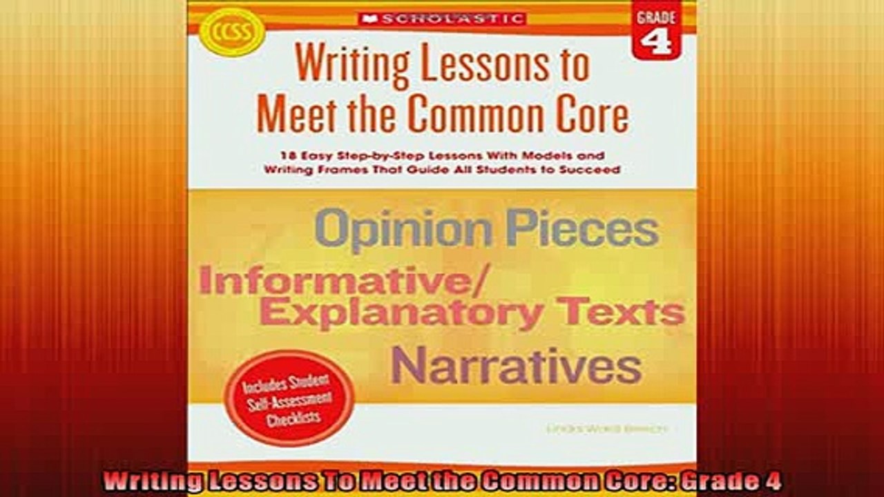 EBOOK ONLINE  Writing Lessons To Meet the Common Core Grade 4 READ ONLINE