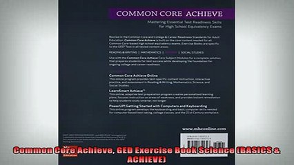 FREE PDF  Common Core Achieve GED Exercise Book Science BASICS  ACHIEVE READ ONLINE