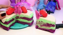 FROZEN PLAY DOH BIRTHDAY CAKE How to make Play Dough Cake Barbie Dolls Tarta de Cumpleaños Part 8