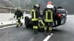 Savona - Incidente sulla A6, auto si ribalta (14.04.16)