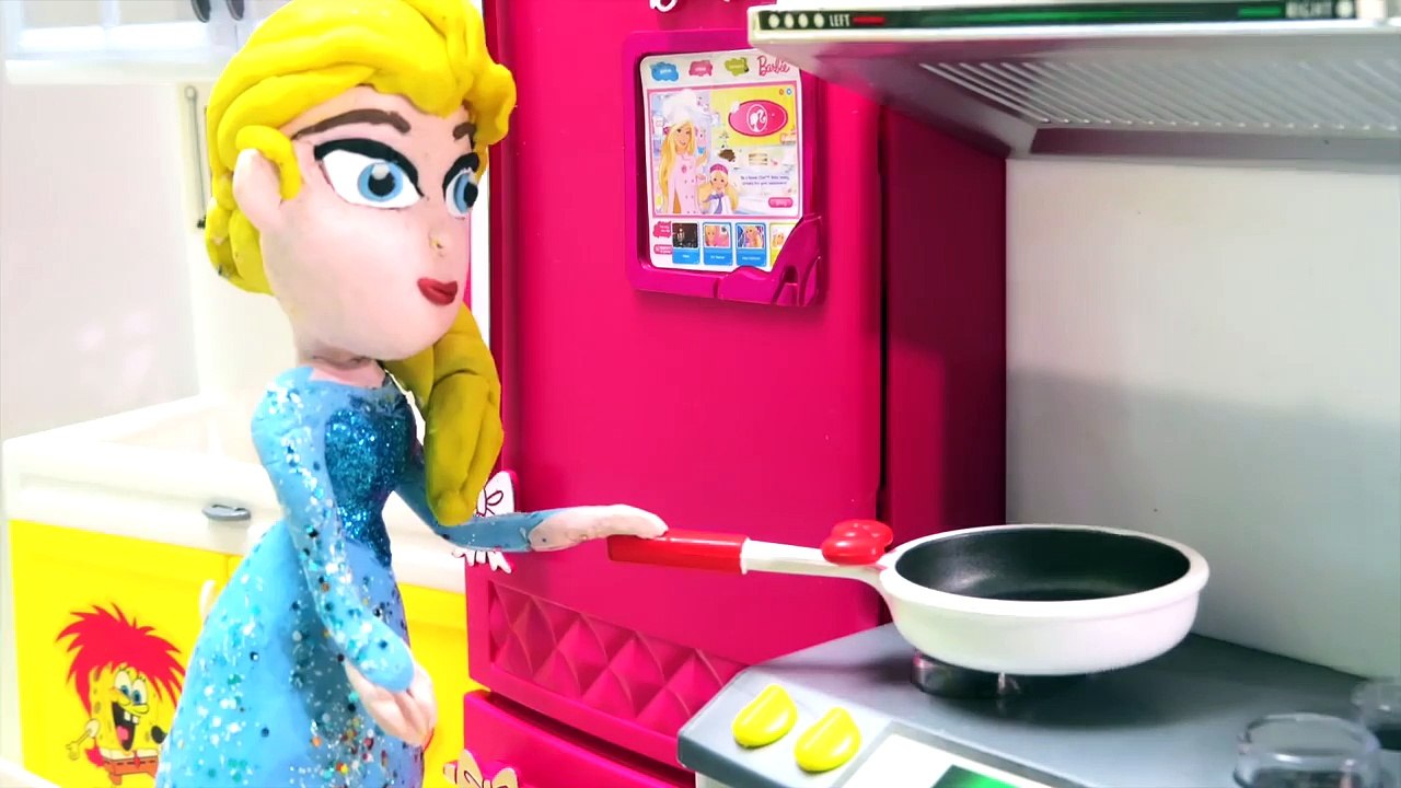 Spiderman - Play Doh Frozen Stop Motion Elsa Burns Her Pancake Playdough Animación de Disney Frozen