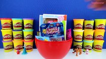 GIANT PEPPA PIG Surprise Egg Play Doh - Nick Junior Toys Frozen Shopkins Elsa