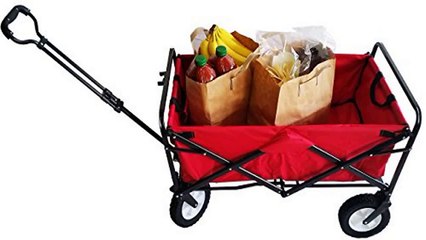 SECO Heavy Duty Folding Utility Wagon Wheelbarrow Garden Cart Sports Cart S