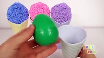 Play Foam Surprise Eggs Ice Cream Waffle Cone Toys Peppa Pig Disney Princess Thomas Inside Out