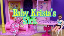 Frozen Anna & Kristoffs Baby Krista Gets Sick Disney Princess Barbie Parody Flashback DisneyCarToys