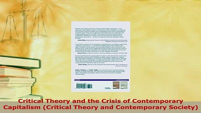PDF Critical Theory and the Crisis of Contemporary Capitalism Critical Theory and Ebook