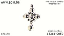 Early Victorian antique silver rose cut diamonds cross. (Adin reference: 13361-0059)