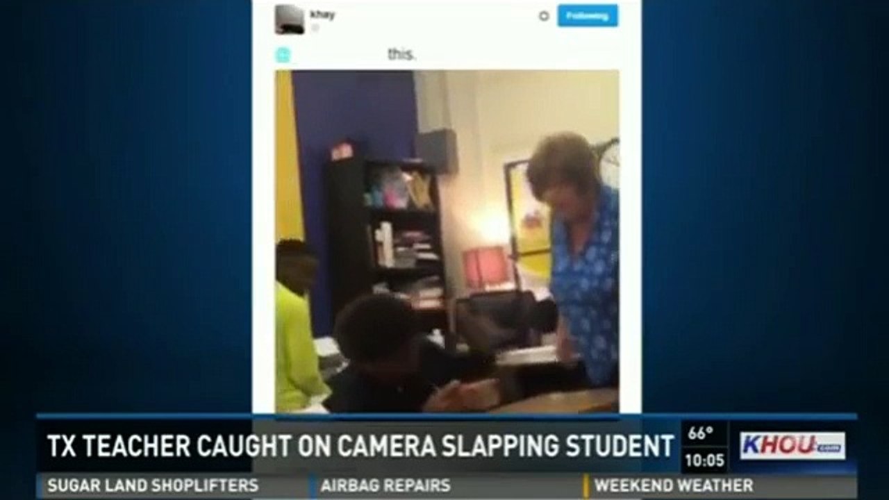 Quand tu pousses une prof à bout : bim, grandes claques dans la tête de l'élève