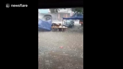 'Egg-sized' hail stones hit south China