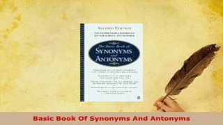 PDF  Basic Book Of Synonyms And Antonyms Read Online