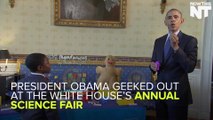 President Obama Was a Total Kid at the White House Science Fair