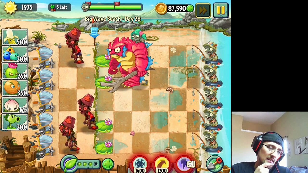 Dad plays PVZ 2! NOTHING BUTT FLICKS! Big Wave Beach Days 28 & 29 (Power Toss World Record!)