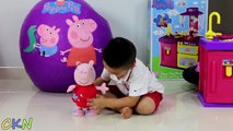 Peppa Pig Super Giant Surprise Egg Kids Toys Opening Playtime Fun With Peppa Ckn toys