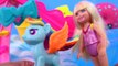 My Little Pony Pool Party MLP Water Slide Fun With Princess Luna + Chelsea Barbie Doll