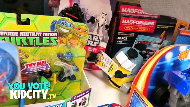 YOU VOTE Toy Hunt at Toys R Us with WWE Toys and Star Wars Toys and Spiderman Toys by KidCity