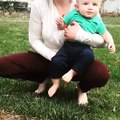 Baby's CUTEST reaction to seeing grass for the first time!