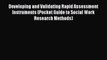 PDF Developing and Validating Rapid Assessment Instruments (Pocket Guide to Social Work Research