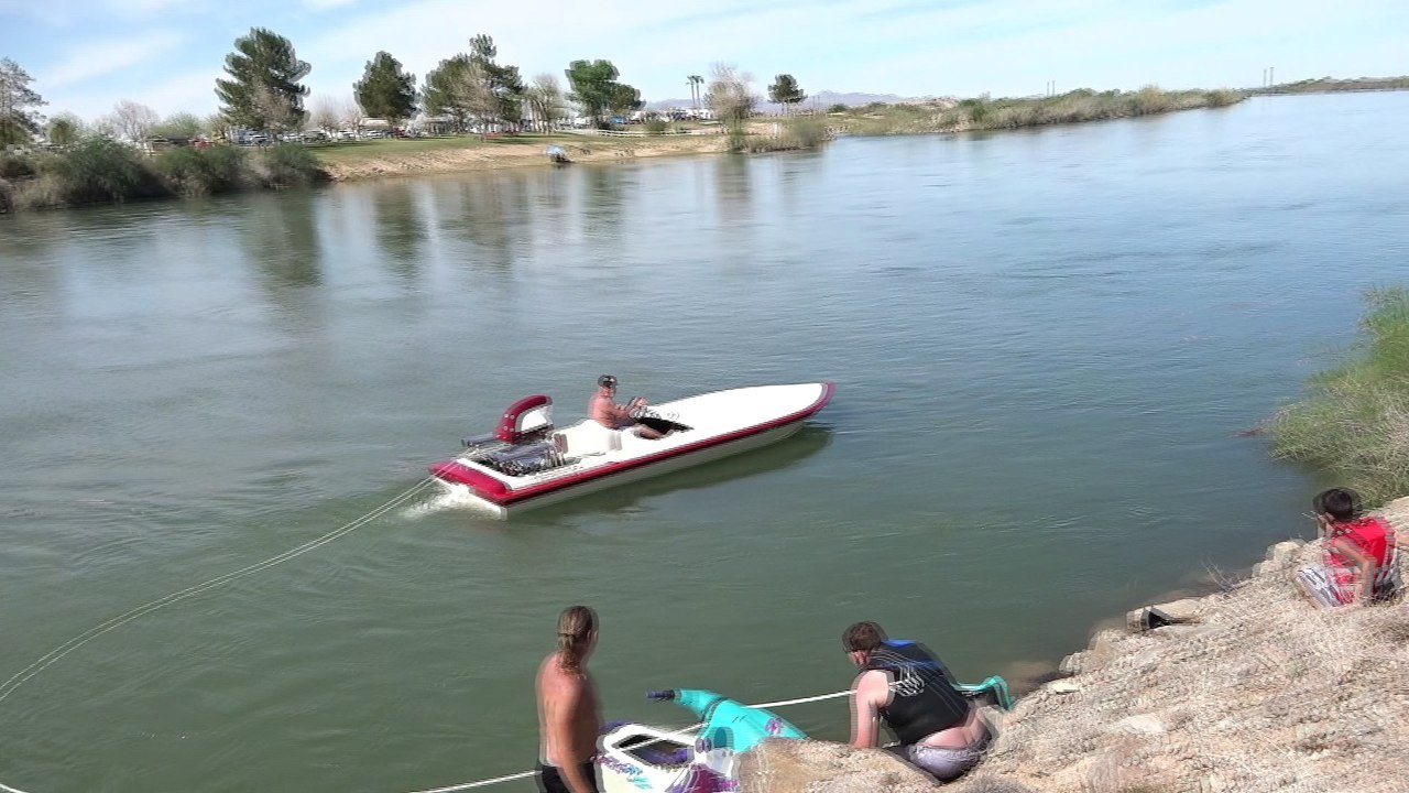Rescue jet skiier on river