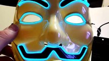 Neon Nightlife Men's Light Up V for Vendetta, Guy Fawkes Mask, One Size