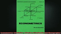 FREE PDF  Econometrics Statistics  A Series of Textbooks and Monographs  DOWNLOAD ONLINE