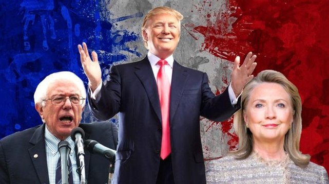 Donald Trump vs Hillary Clinton vs Bernie Sanders