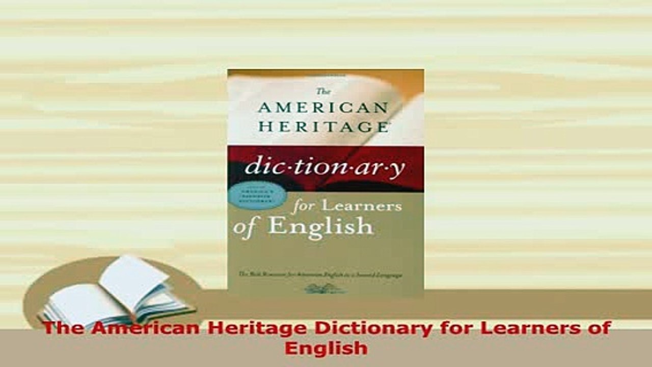 PDF  The American Heritage Dictionary for Learners of English Download Online
