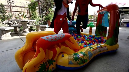 MICKEY & MINNIE MOUSE Love Story w/ Spiderman in Real Life Superhero – Ballpit Surprise Egg Toys