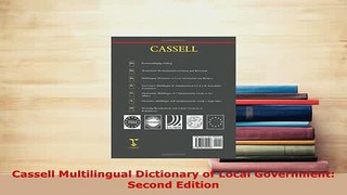 PDF  Cassell Multilingual Dictionary of Local Government Second Edition Download Online