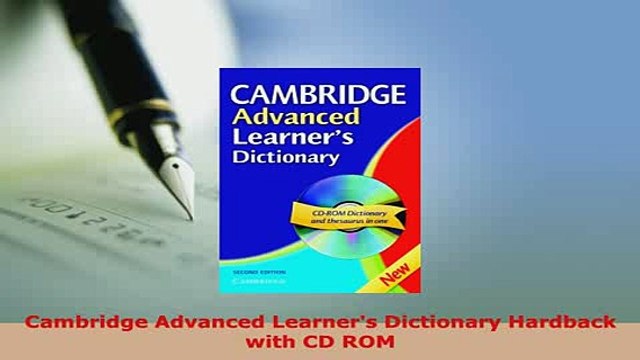 PDF Cambridge Advanced Learners Dictionary Hardback with CD ROM Download Online