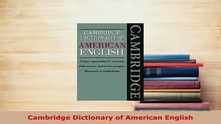 PDF  Cambridge Dictionary of American English Download Full Ebook