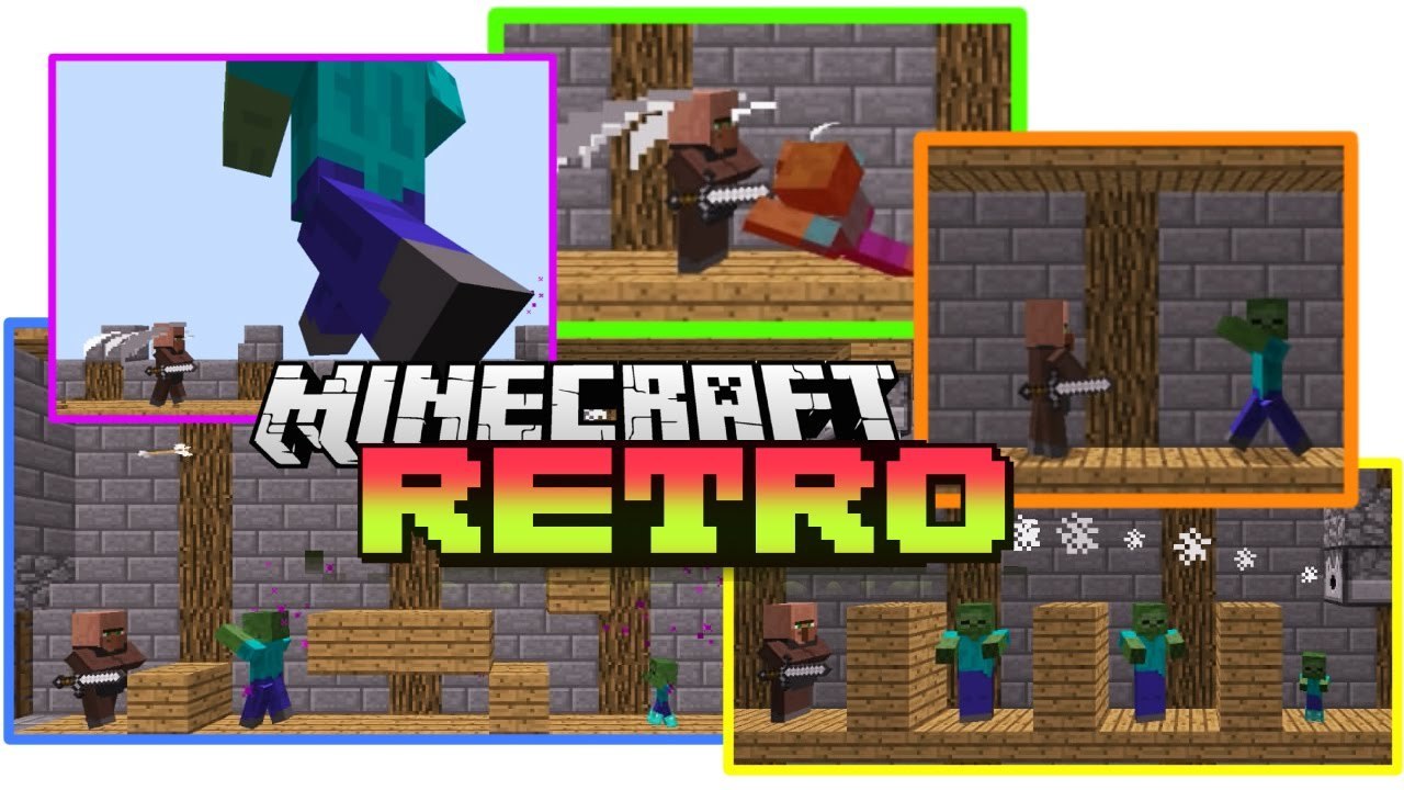 Retro 8-bit 2D style Fighting Minecraft Mini Game NikNikamTV