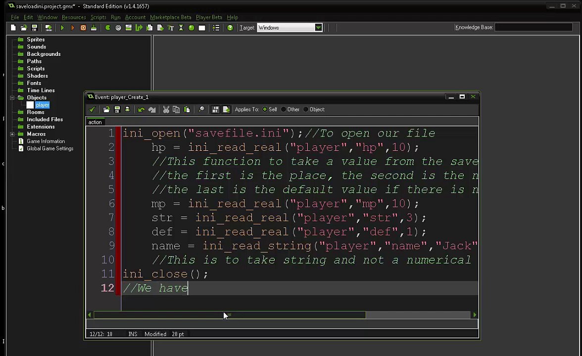 Game Maker Save and Load Data in ini file