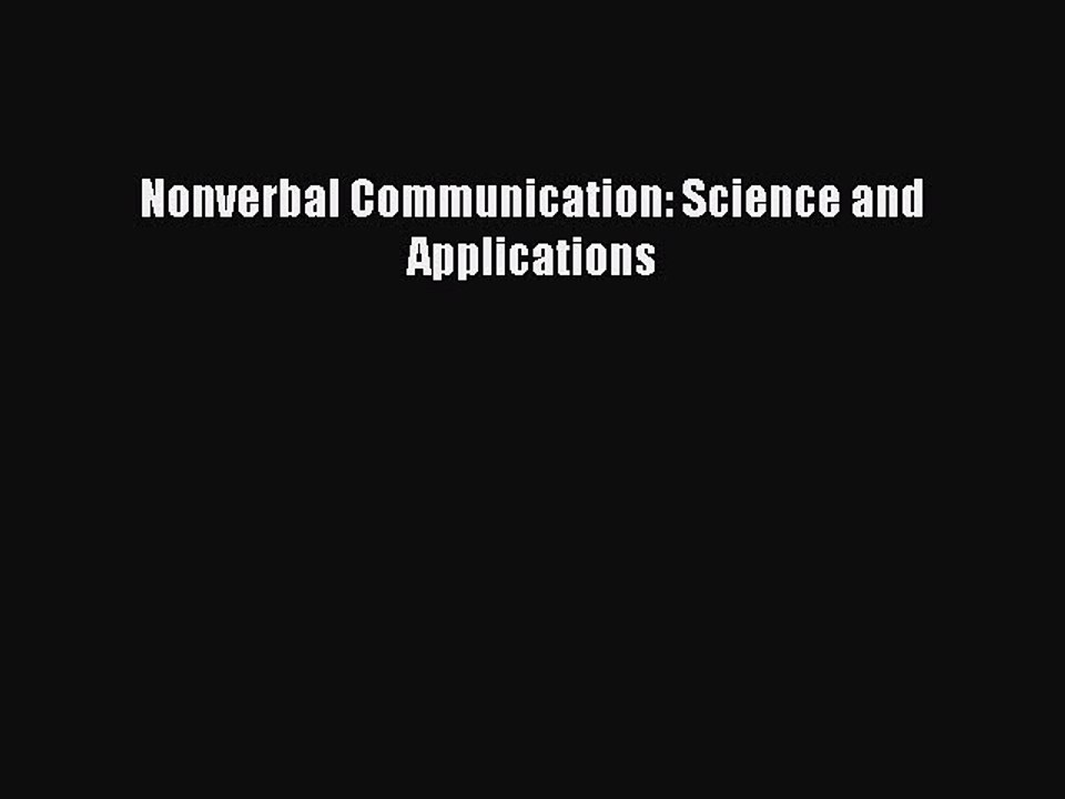 Download Nonverbal Communication: Science and Applications PDF Free