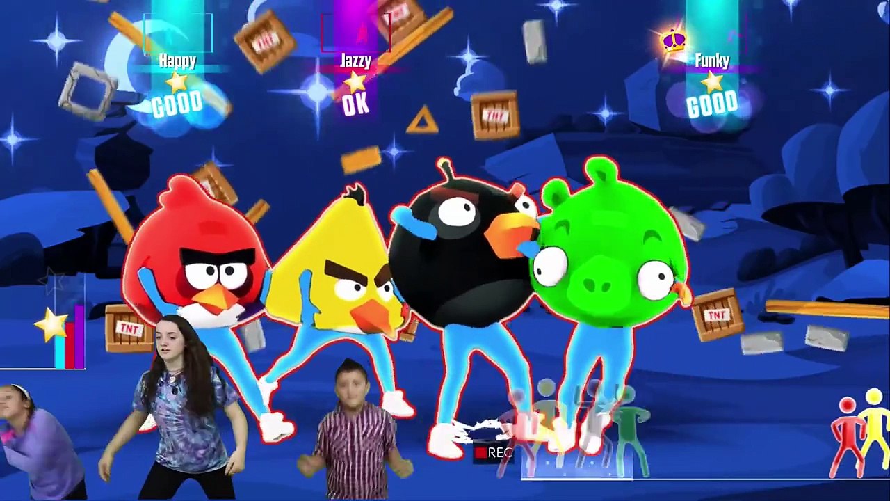 FGTEEV Kids plays Just Dance 2016! ANGRY BIRDS + CHIWAWA Songs (1st Time Dance Moves)