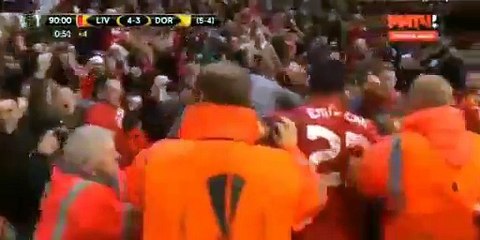 Liverpool 4 - 3 Dortmund - Dejan Lovren Goal - 14-04-2016