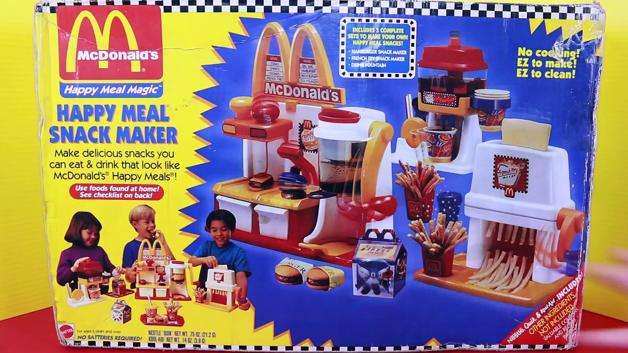 MEGA McDonalds Happy Meal Magic Snack Maker Set Hamburger French Fries & Drink Makers DisneyCarToys
