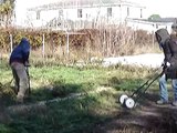 Clearing a yard in Lower 9th Ward