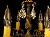 4 light antique brass & crystal chandeliers www.kingdomlightingusa.com