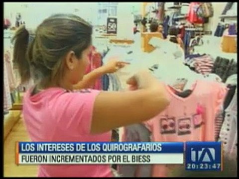 Los intereses de préstamos quirografarios fueron aumentados por el BIESS