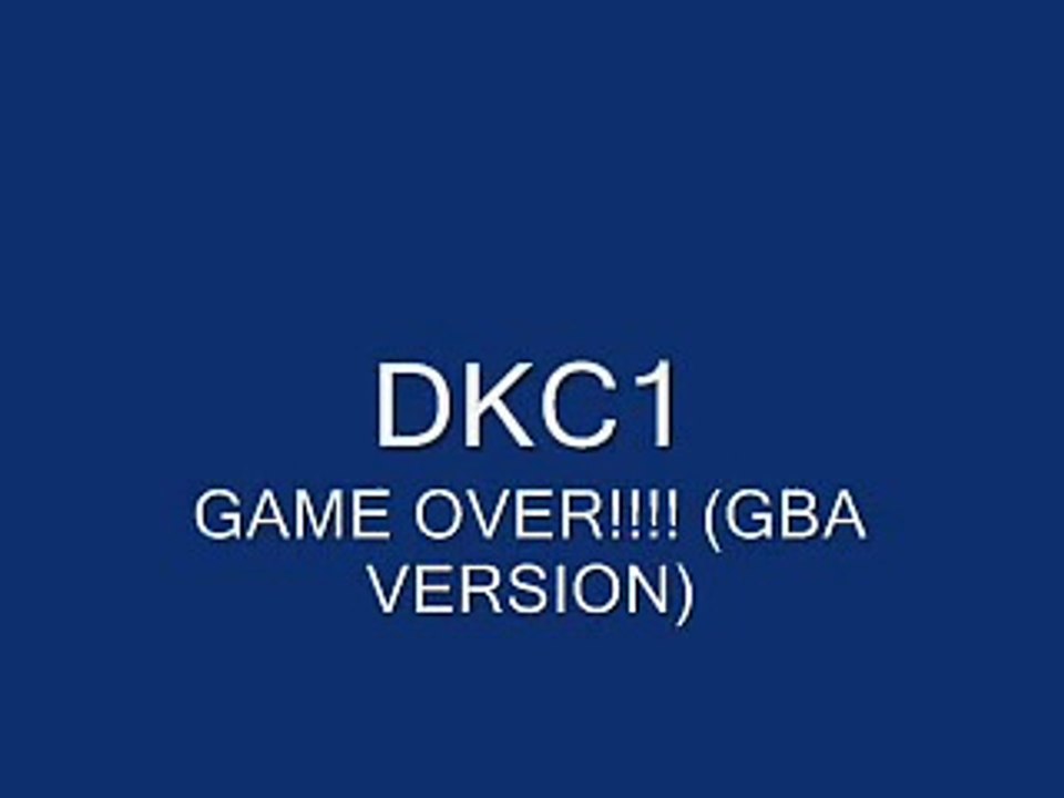 donkey kong country (GBA) game over screen