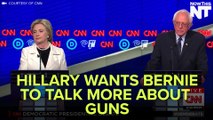 Hillary Hits Bernie Over His Stance On Guns
