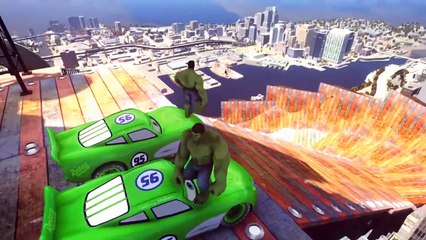 Spiderman Songs Nursery ♪ Row row row your boat ♪ McQueen Cars for 2 HULK